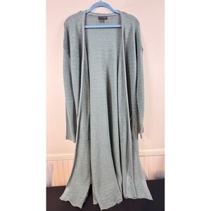 The Limited Duster Cardigan Sage Green Metallic Shimmer Longline Open Front XL